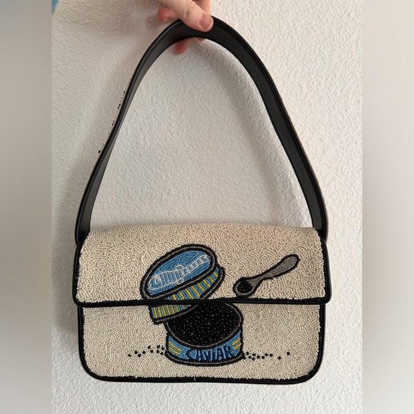 STAUD Hand Beaded Tommy Bag - Caviar - Picture 4 of 10